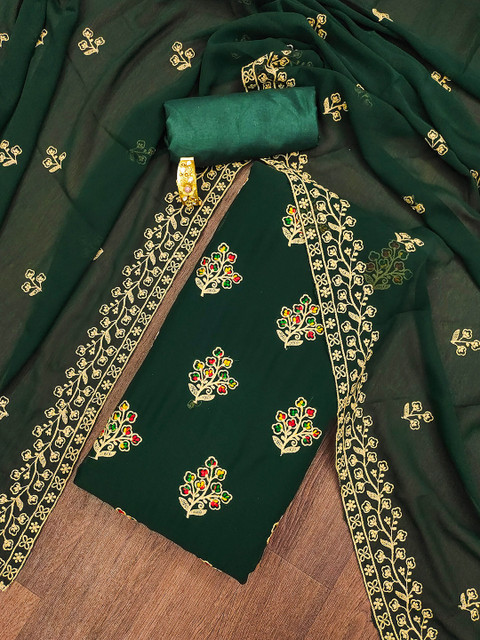 SAINOOR Embroidered Silk Georgette Unstitched Dress Material