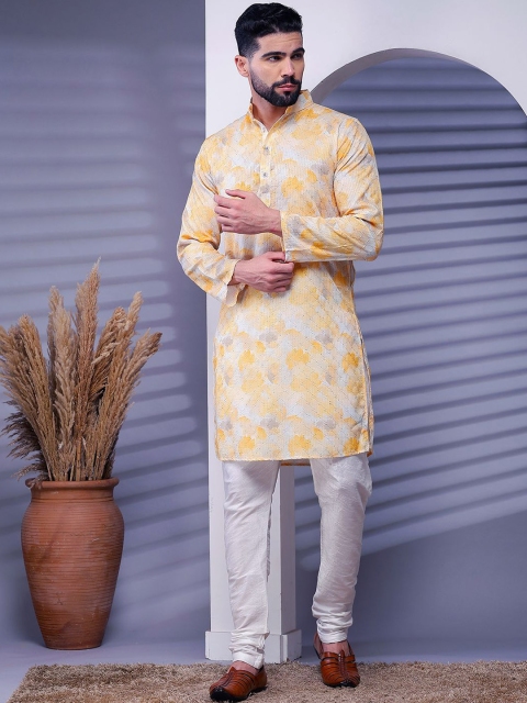 Moda Rapido Men Printed Thread Work Kurta