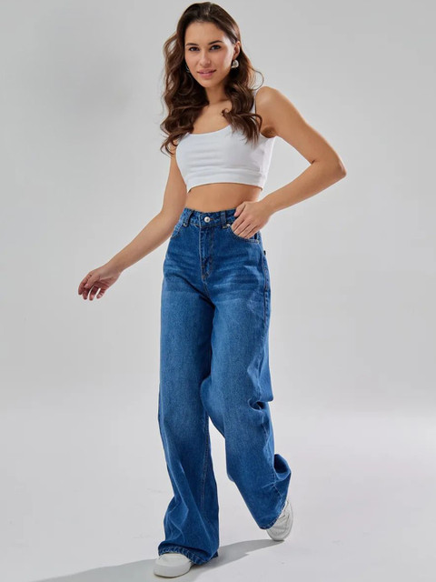 Aadvi Fashion Women Jean High-Rise Low Distress Light Fade Stretchable Jeans - Baggy - Image 3