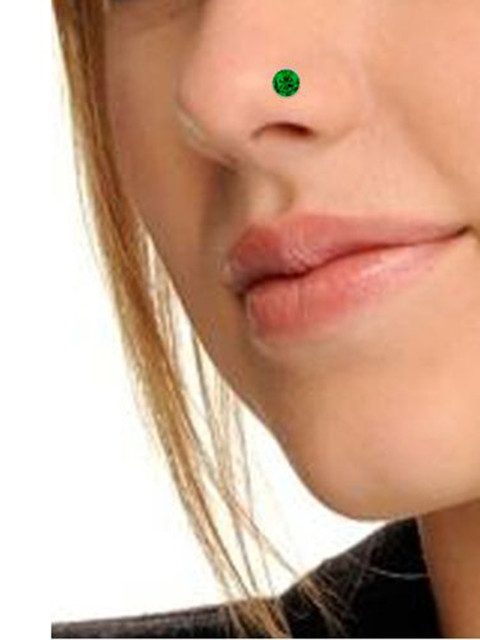 Peenzone Jewellers Silver-Plated Cubic Zirconia Stud Nosepin