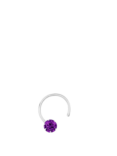 Peenzone Jewellers Silver-Plated Cubic Zirconia Stud Nosepin