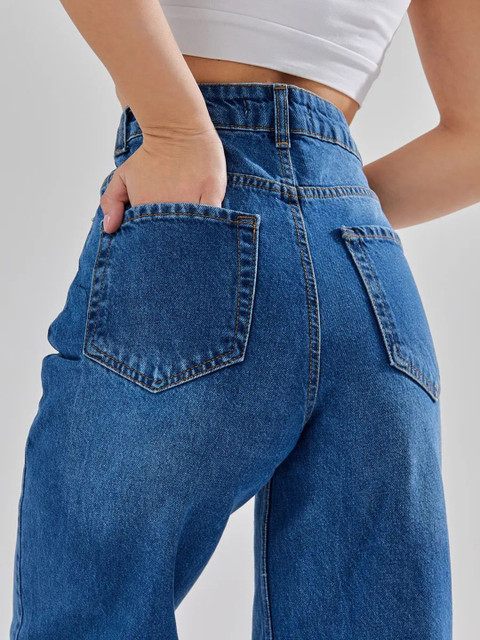 Aadvi Fashion Women Jean High-Rise Low Distress Light Fade Stretchable Jeans - Baggy - Image 7