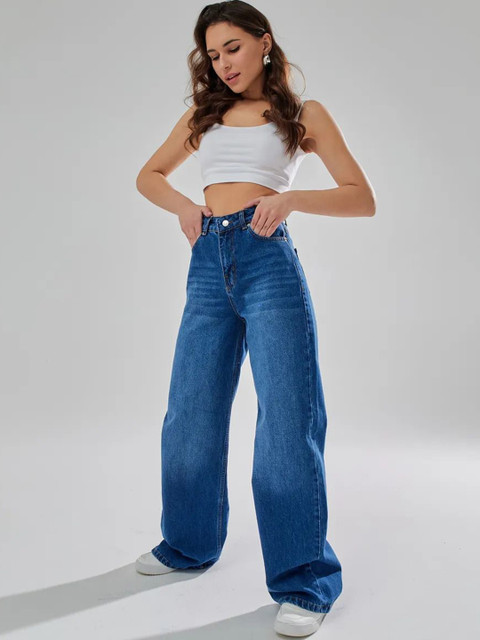 Aadvi Fashion Women Jean High-Rise Low Distress Light Fade Stretchable Jeans - Baggy - Image 2