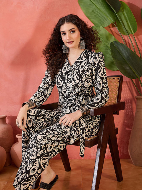 Sangria Floral Printed Pure Cotton Tunic & Trouser Co-ord