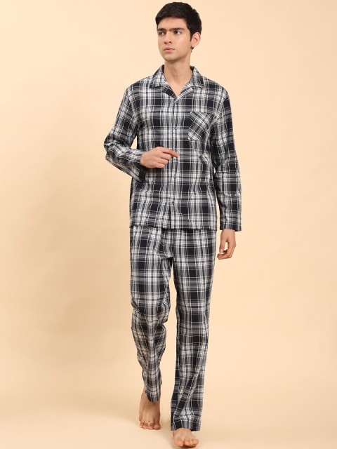 BStories Men Checked Night suit