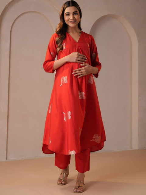 anayna Women Printed Empire Kurta with Trousers