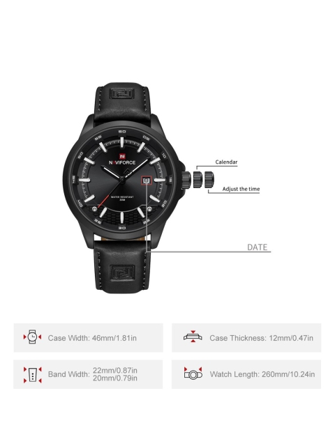 Naviforce Men Dial & Leather Straps Analogue Watch NF9248L_B B B - Image 7