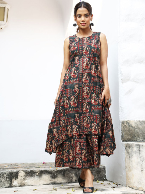 GULMOHAR JAIPUR Women Floral Printed Regular Kurta with Palazzos