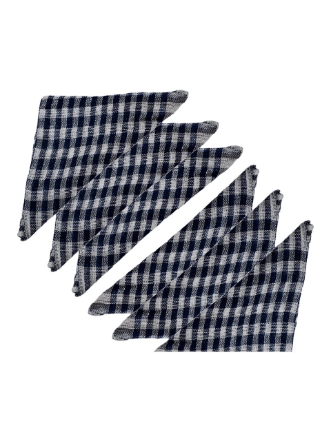 Kuber Industries Blue and White Set of 12 Checked Cotton 300 GSM Kitchen Cleaning Clothes - Image 3