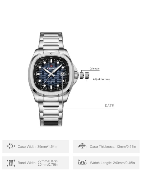 Naviforce Men Dial & Stainless Steel Straps Analogue Watch NF9240_S BE S - Image 7