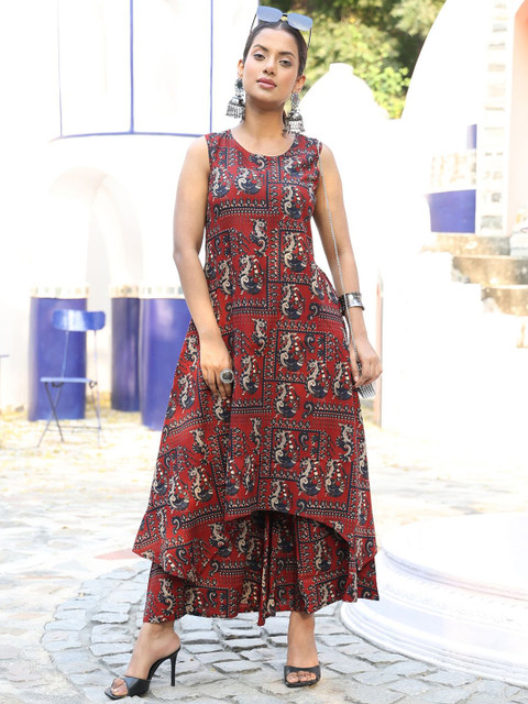 GULMOHAR JAIPUR Women Ethnic Motifs Printed Regular Kurta with Palazzos