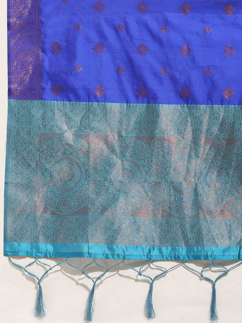DIVASTRI Woven Design Silk Semi-Stitched Lehenga & Unstitched Blouse With Dupatta - Image 4