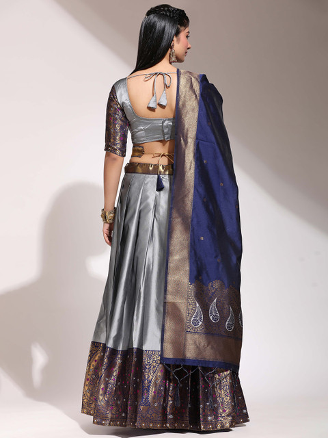 DIVASTRI Semi-Stitched Lehenga & Unstitched Blouse With Dupatta - Image 7