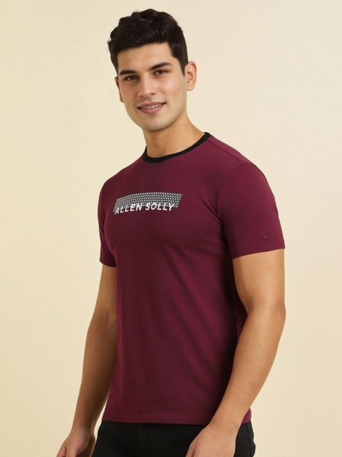 Allen Solly Men Typography Printed Round Neck Cotton T-shirt - Image 3