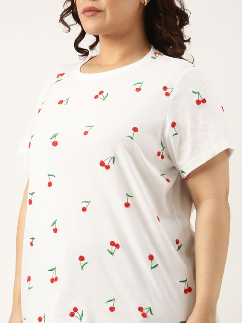 MARCA Bold Women Plus Size Conversational Printed Round Neck Cotton T-shirt - Image 6