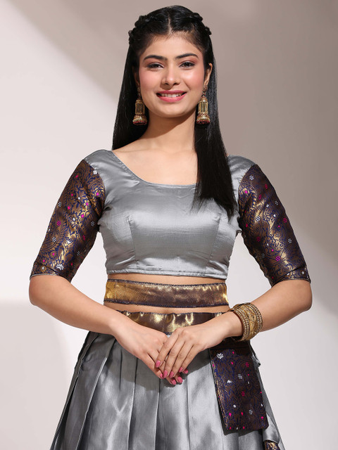DIVASTRI Semi-Stitched Lehenga & Unstitched Blouse With Dupatta - Image 2