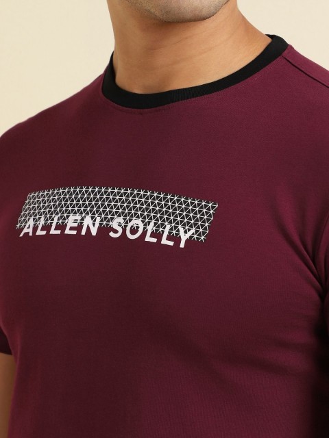 Allen Solly Men Typography Printed Round Neck Cotton T-shirt - Image 2