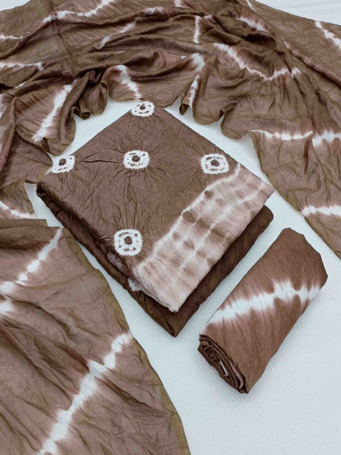 Blissta Bandhani Dyed Unstitched Dress Material