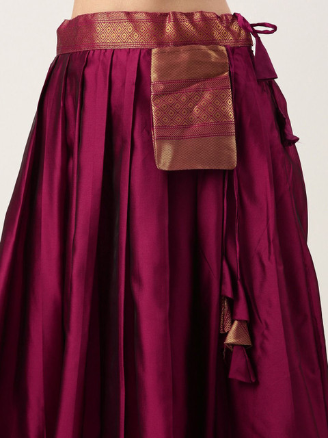 DIVASTRI Woven Design Zari Unstitched Blouse And Lehenga With Dupatta - Image 2