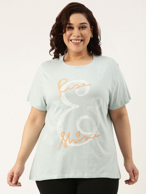 MARCA Bold Women Plus Size Graphic Printed Round Neck Cotton T-shirt