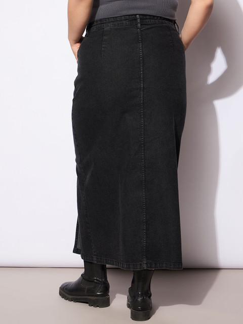 SASSAFRAS Curve Women Straight Midi Skirt - Image 3