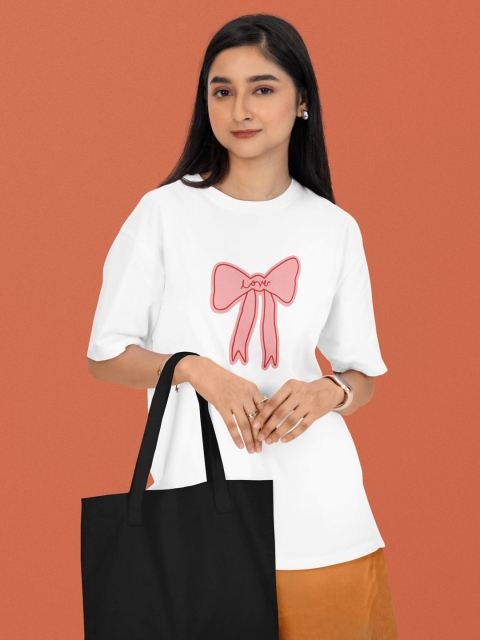 Slenor Women Graphic Printed Round Neck Cotton Oversized T-shirt - Image 7