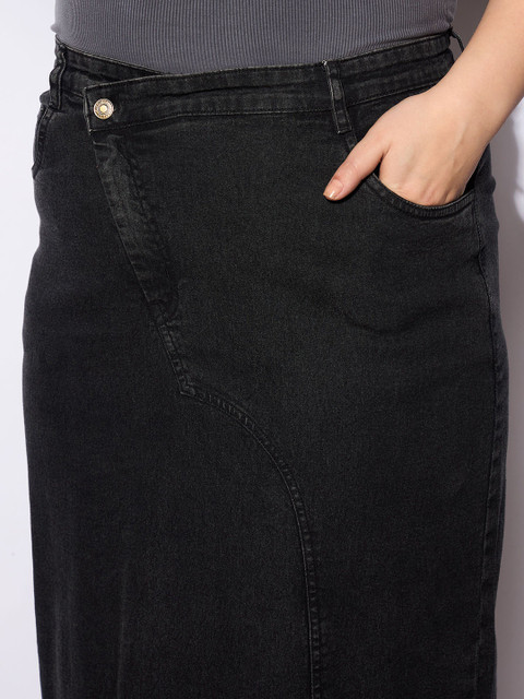 SASSAFRAS Curve Women Straight Midi Skirt - Image 6