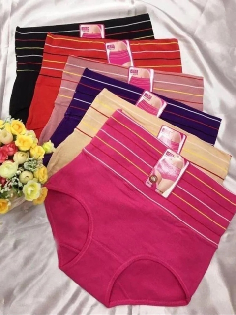 Diving Deep Pack Of 6 Striped Boy shorts Briefs Line Panty0008_Pack of 1_M-Multicolor
