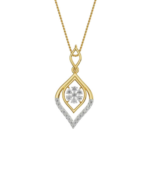 Emori Serene Blossom Lab Diamond in 14KT Gold Pendant