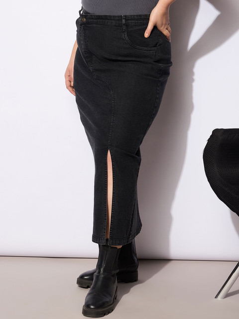 SASSAFRAS Curve Women Straight Midi Skirt - Image 2