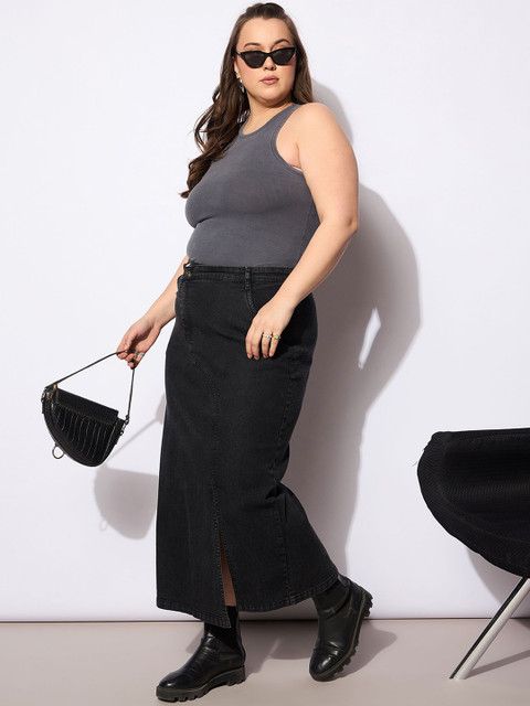 SASSAFRAS Curve Women Straight Midi Skirt - Image 5