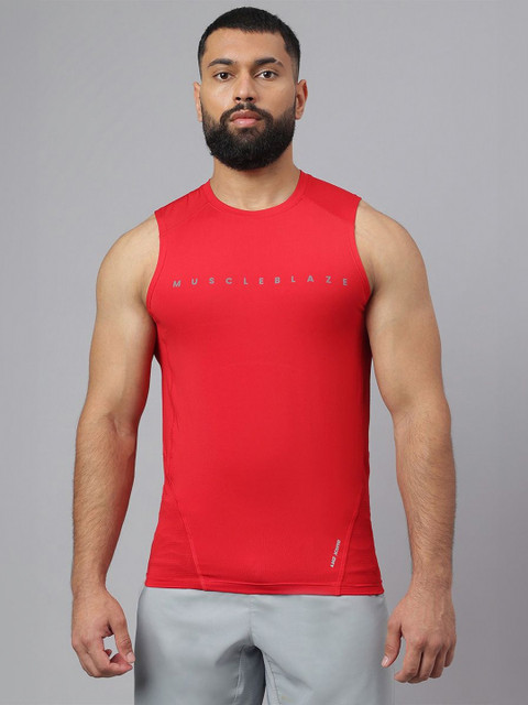MuscleBlaze Unisex Brand Logo Printed Round Neck Compression T-shirt