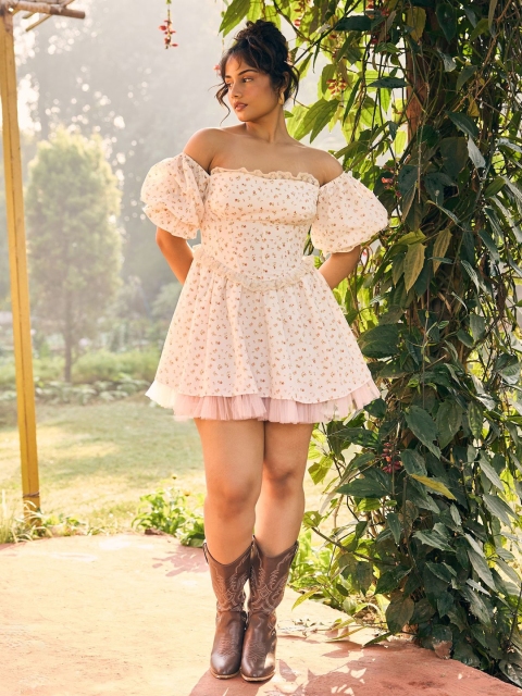 Lea Clothing Co. Women Morgan White Floral Corset Mini Dress - Image 5