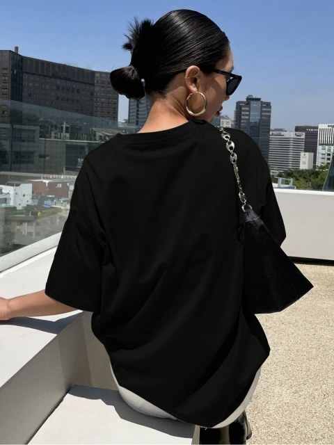 TOGS & TERRE Women Graphic Printed Round Neck Cotton Oversized T-shirt - Image 5