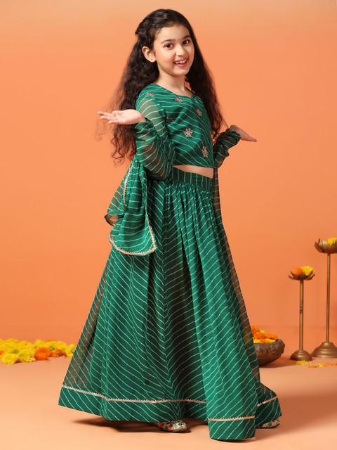 Sangria Printed Lehenga With Choli & Dupatta - Image 3