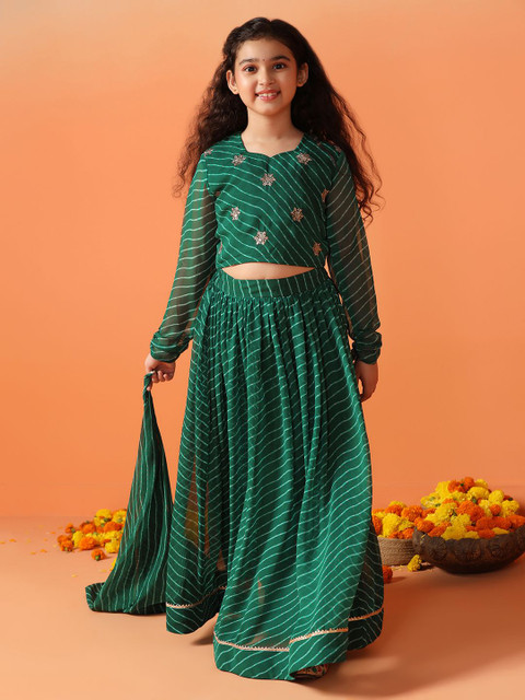 Sangria Printed Lehenga With Choli & Dupatta - Image 6