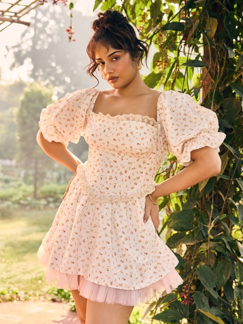 Lea Clothing Co. Women Morgan White Floral Corset Mini Dress - Image 3