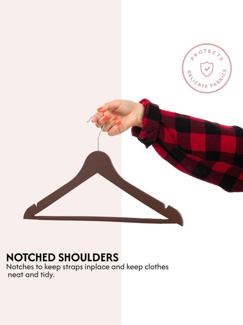 Kuber Industries Brown 3 Pieces Rotatable Dress Hangers for Clothes Hanging - Image 3