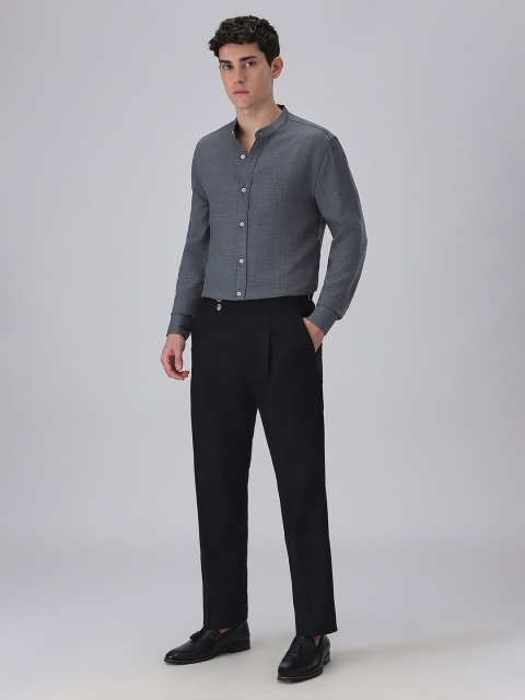 Banana Club Dark Grey Mandarin Collar Shirt - Image 6