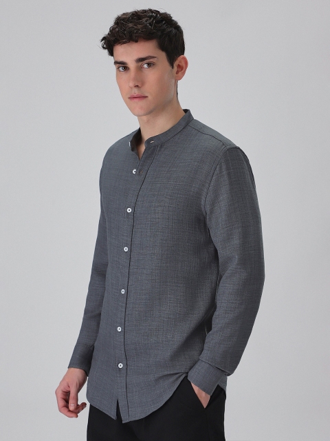 Banana Club Dark Grey Mandarin Collar Shirt - Image 4