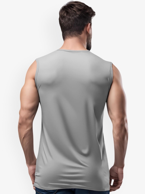 3Colors Men Printed Round Neck Sleeveless Innerwear Gym Vest - Image 2