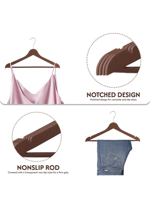 Kuber Industries Brown 3 Pieces Rotatable Dress Hangers for Clothes Hanging - Image 5