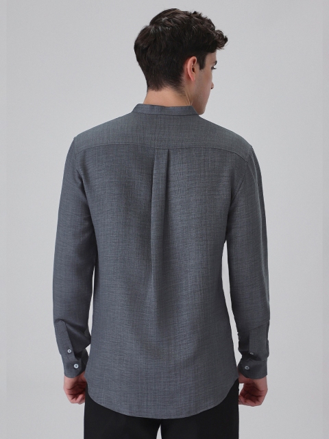 Banana Club Dark Grey Mandarin Collar Shirt - Image 5