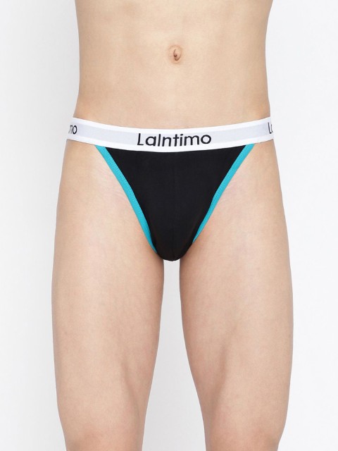 La Intimo Cotton Low-Rise Thong BriefsLIBR02BK