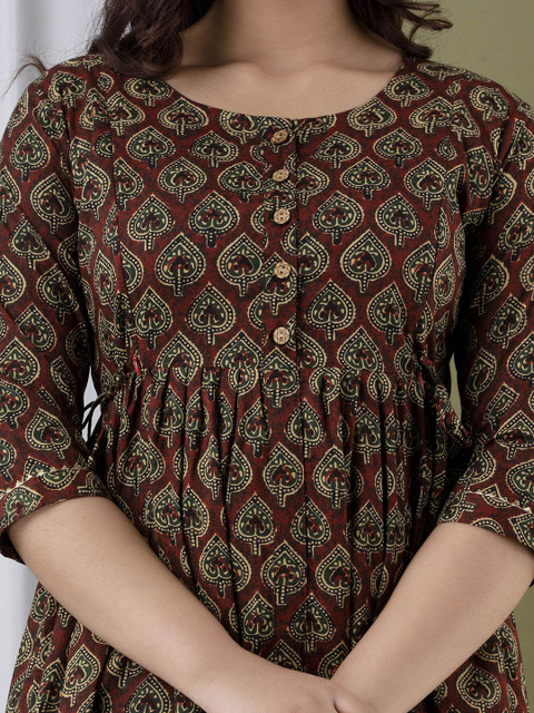 SILAKIVA Floral Printed Round Neck A-Line Maternity Dress - Image 2