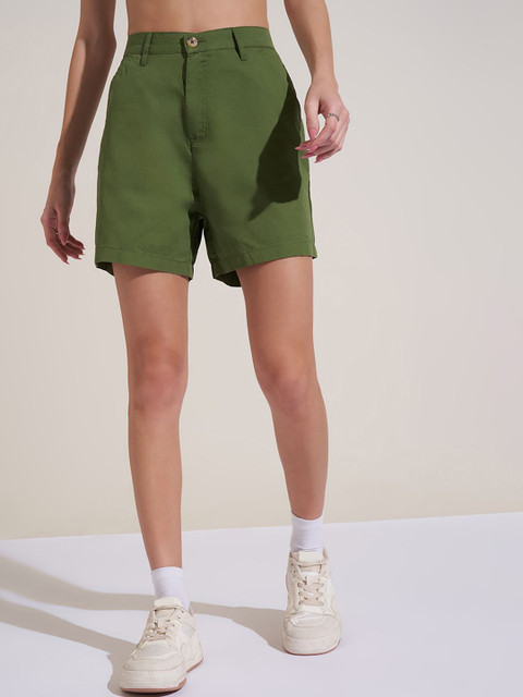 Honey by Pantaloons Women Regular Fit Mid-Rise Cotton Shorts