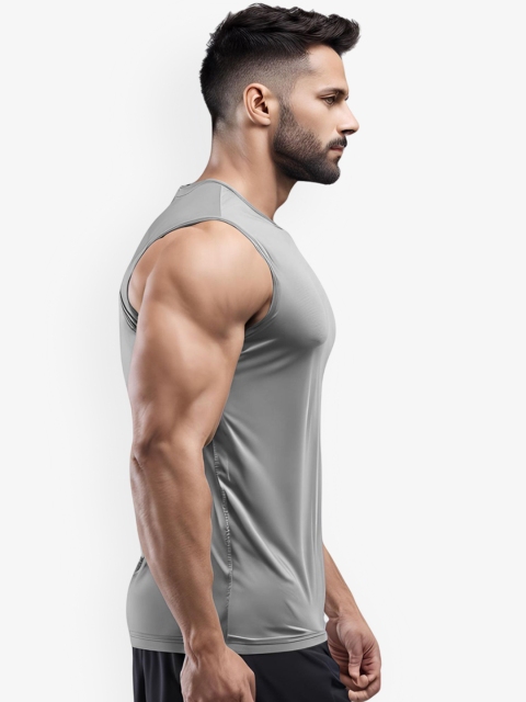3Colors Men Printed Round Neck Sleeveless Innerwear Gym Vest - Image 3