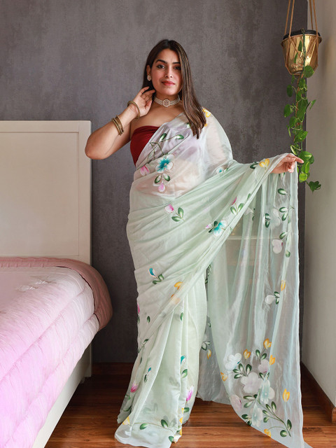 Anouk Floral Organza Saree
