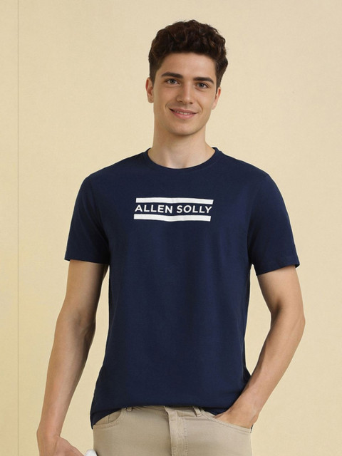 Allen Solly Men Typography Printed Round Neck Cotton Slim Fit T-shirt