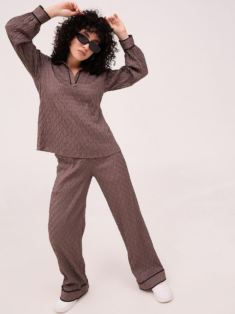 all about you Self Design Top With Trousers Co-Ord